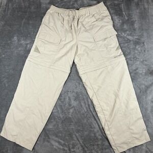 Columbia PFG Omni-Shade Khaki Men's Convertible Cargo Pants Sun Guard Large 32